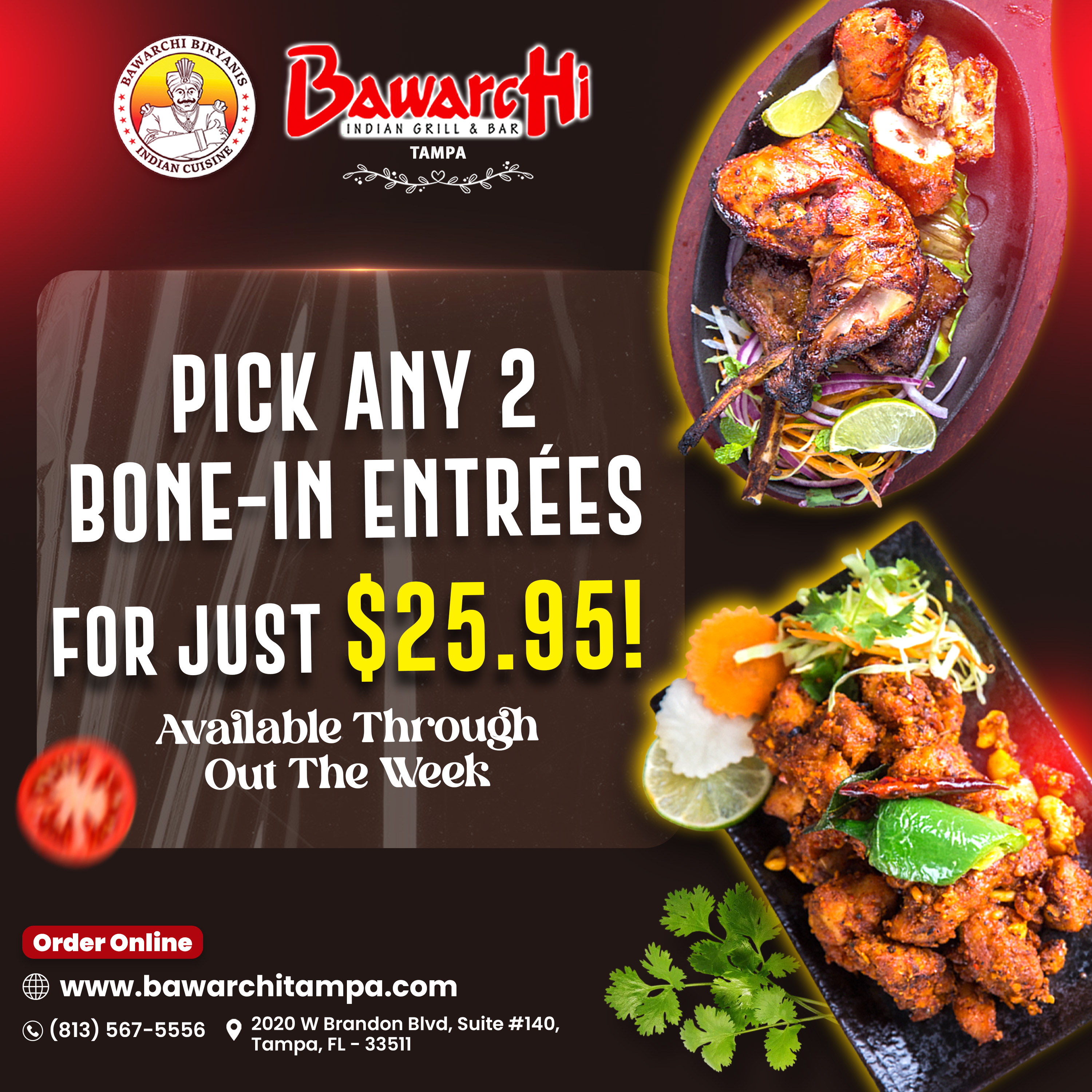 Pick any 2 Bone-In Entrées